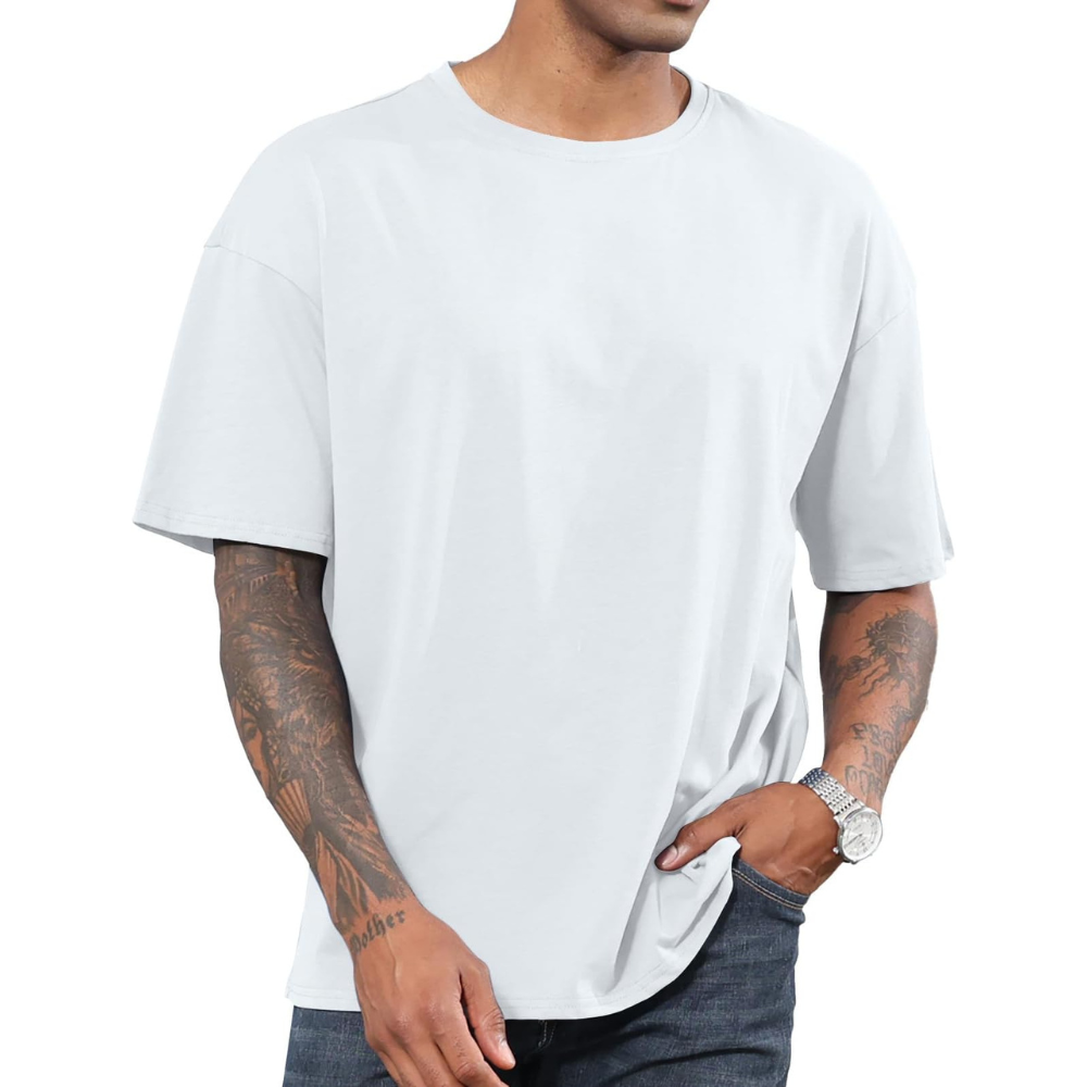 Men's Fashion Oversized Tshirts Workout Short Sleeve T-Shirt Dry Fit Lightweight Crewneck Tee Tops