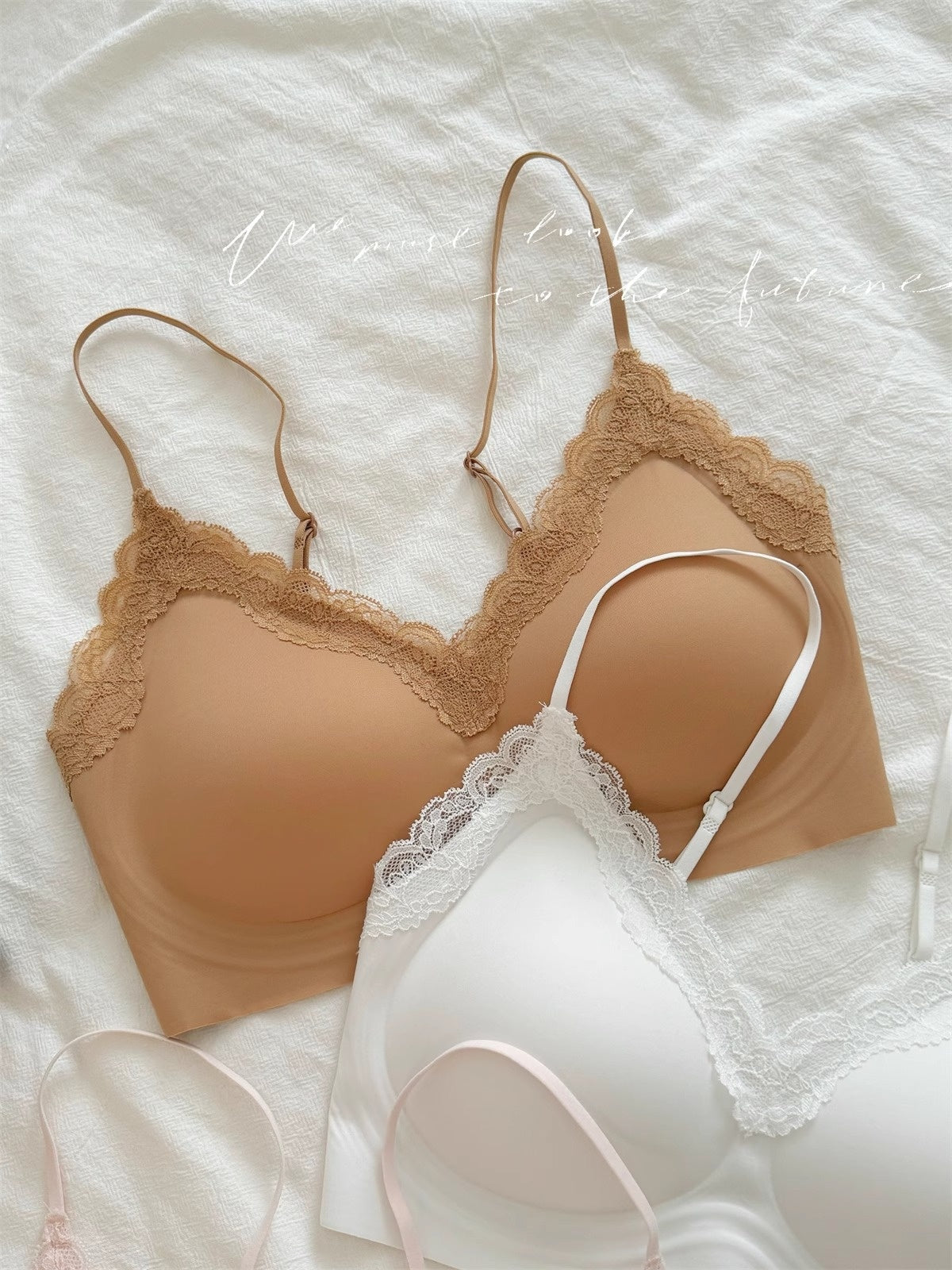 French Style Lace Bralette | Wireless Seamless Ultra-Thin Bra for Women | Soft Stretch Everyday Lingerie