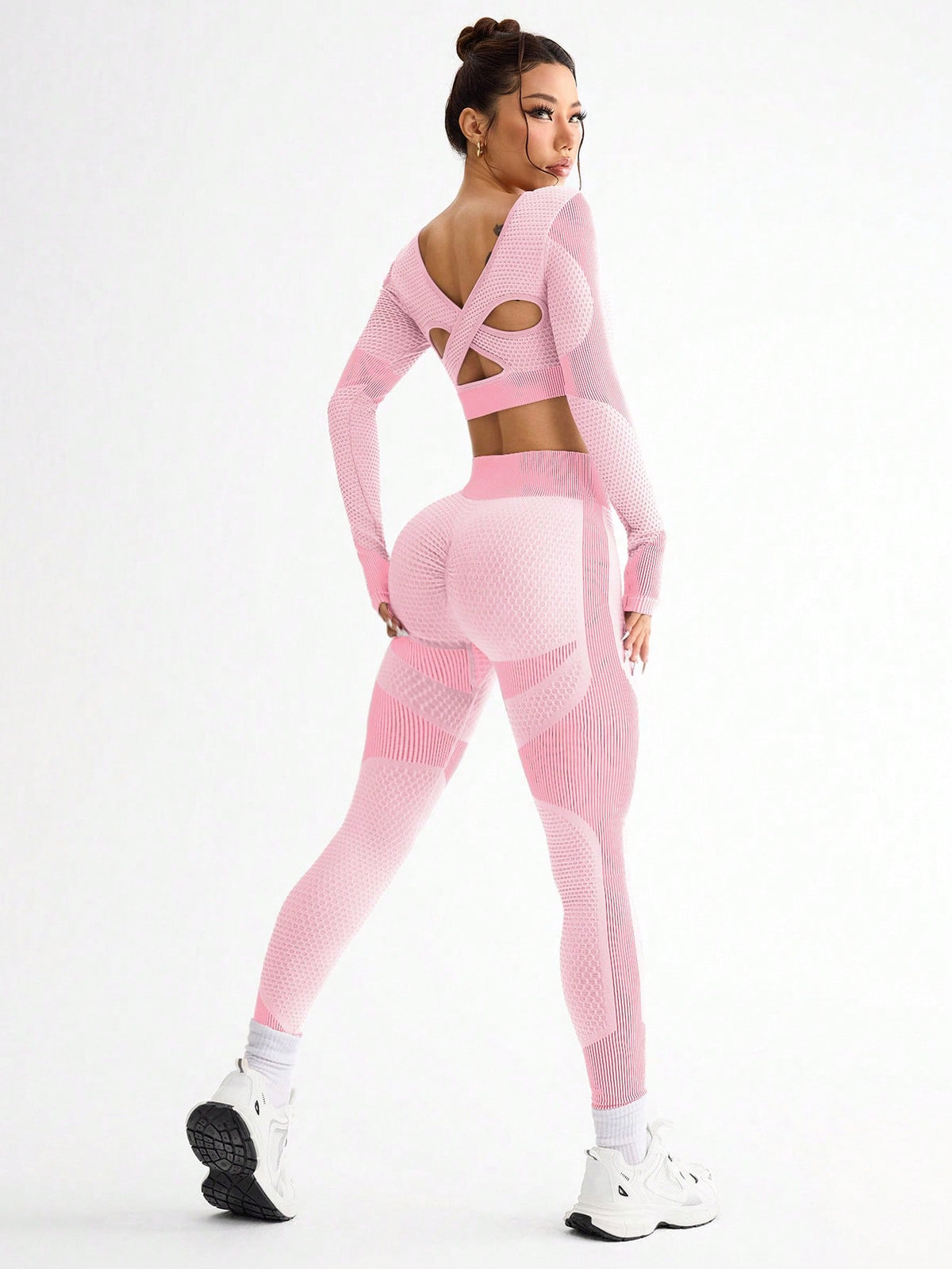 Women’s 2-Piece Seamless Yoga Set | Long Sleeve Top & Leggings | Breathable Quick-Dry Workout Suit